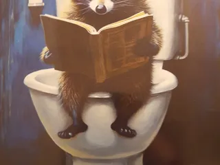 Енот на унитазе