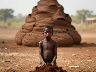 Мальчик негр с какахой