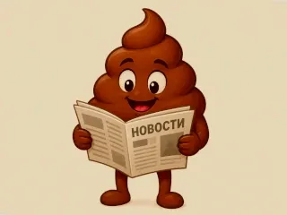 какашка читает газету новостей