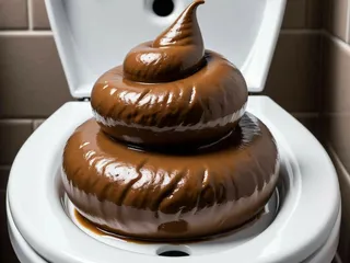 Какашка в дырявом унитазе